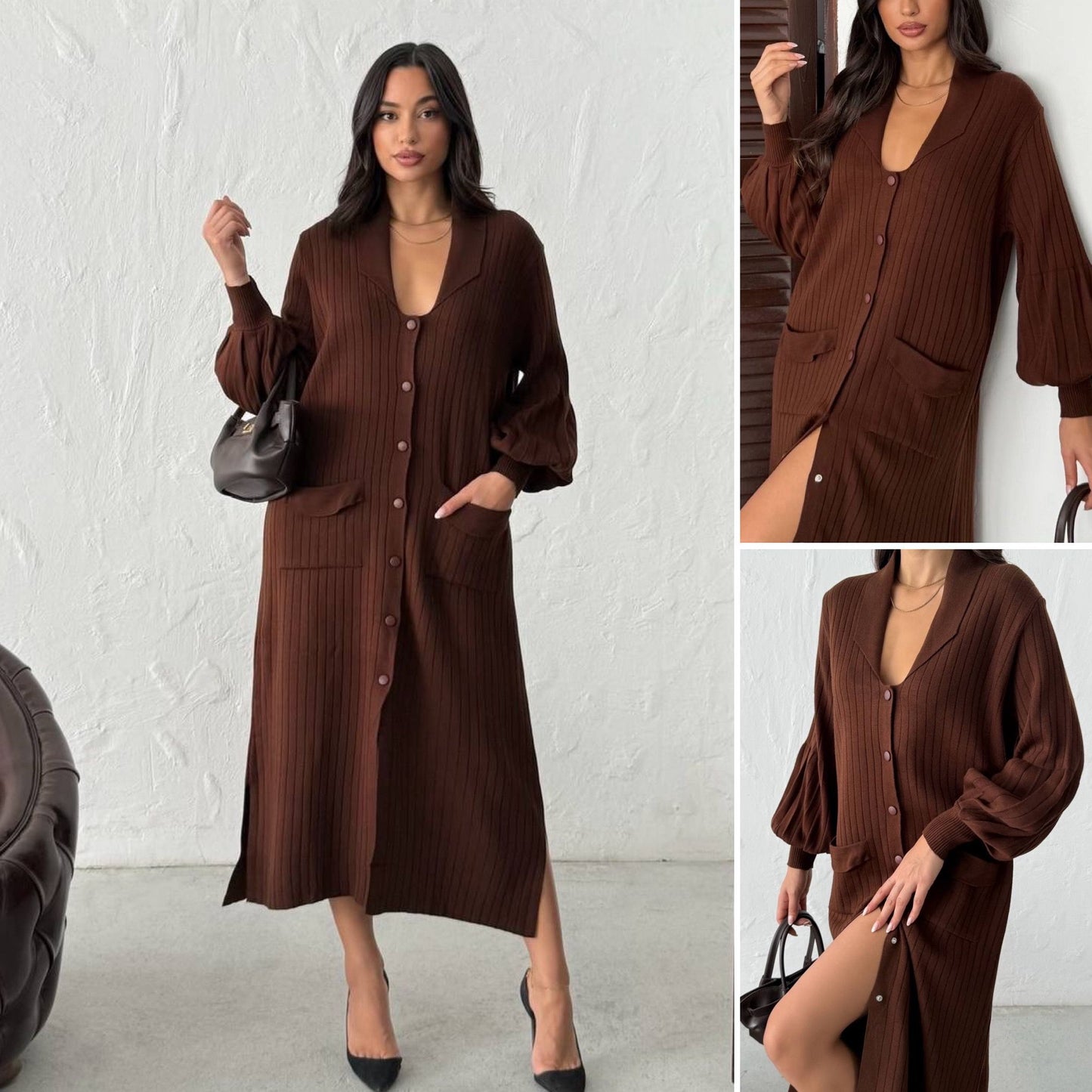 Rochie lungă în stil cămașă