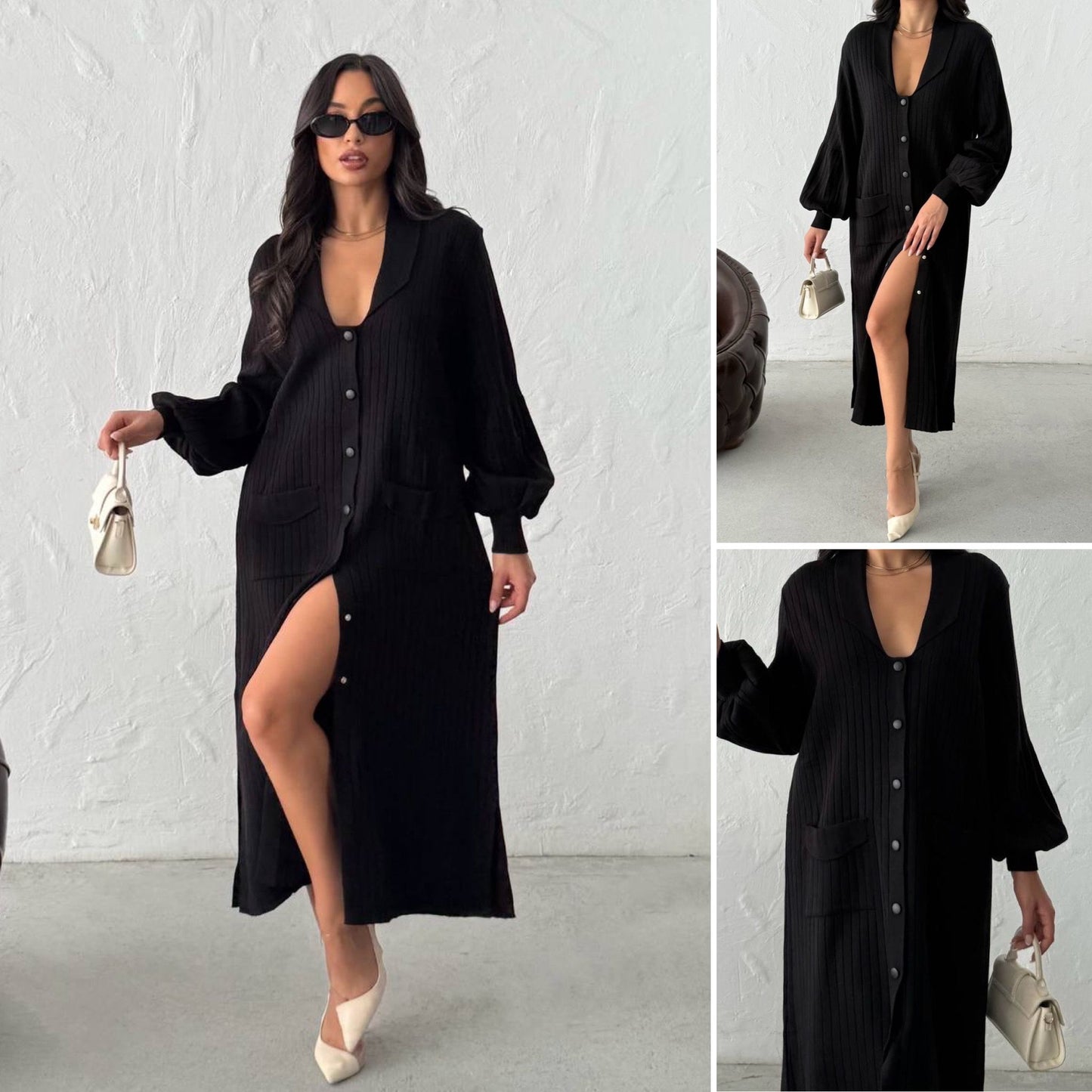 Rochie lungă în stil cămașă