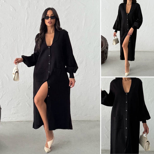 Rochie lungă în stil cămașă