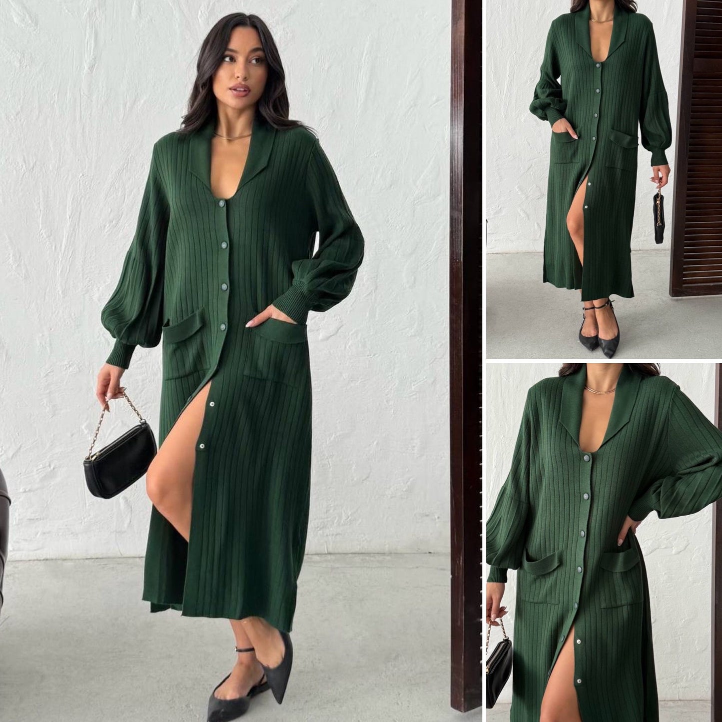 Rochie lungă în stil cămașă