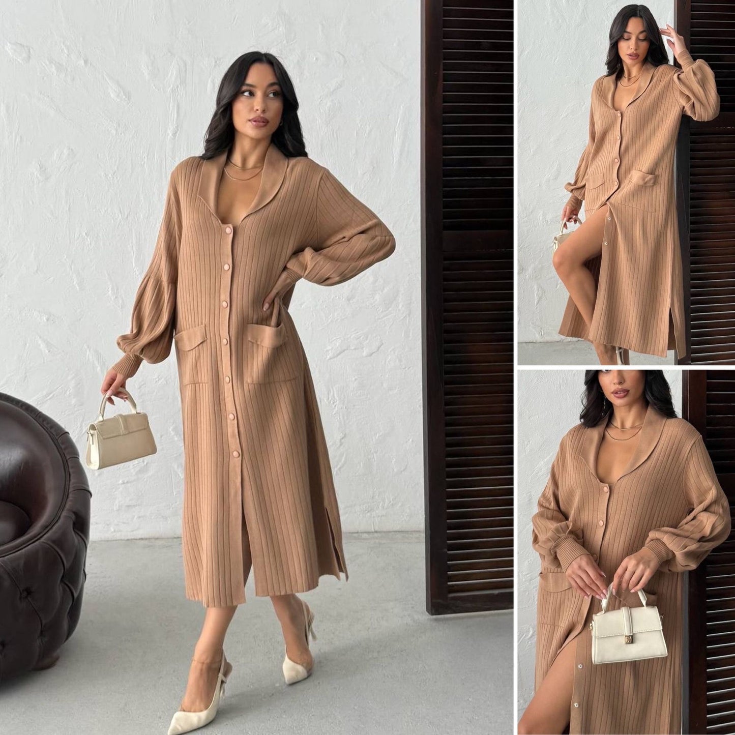 Rochie lungă în stil cămașă